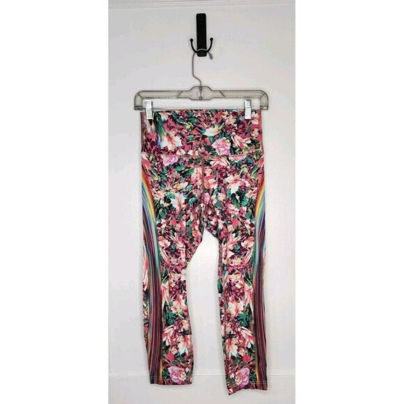 lululemon athletica Pants - LULULEMON Wunder Under Nulux Hi-Rise Spectrum Crop Leggings Sz 8 Rainbow Floral